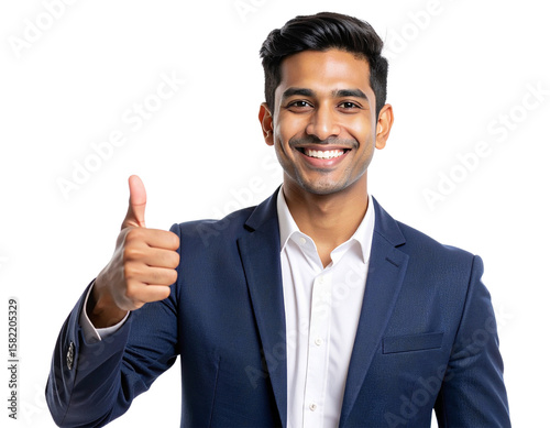 Mature Indian Business Leader with Glasses and Tie, transparent