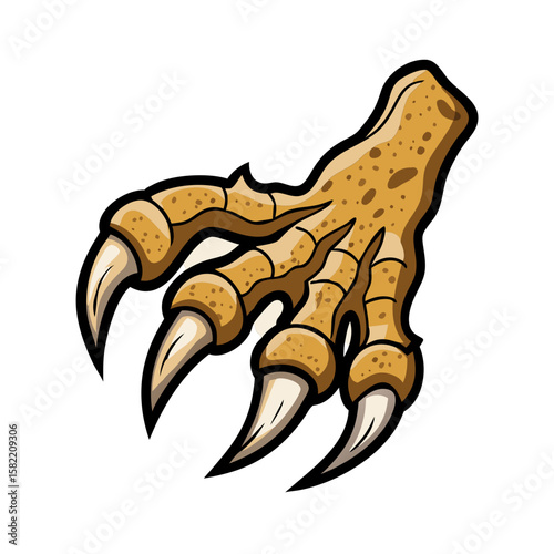 Tyrannosaurus rex dinosaur paw with claws foot print 
