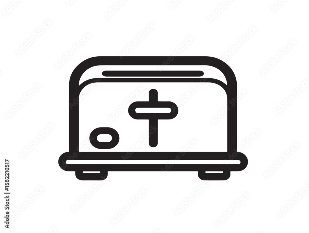 Obraz premium Compact Vector Toaster Icon in Clean Design