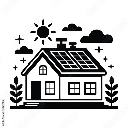 house with sun