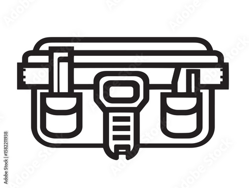 Clean and Detailed Vector Drawing of Toolbelt