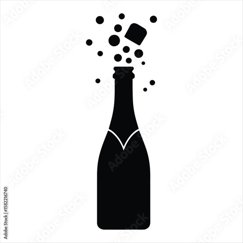 wine bottle and glass