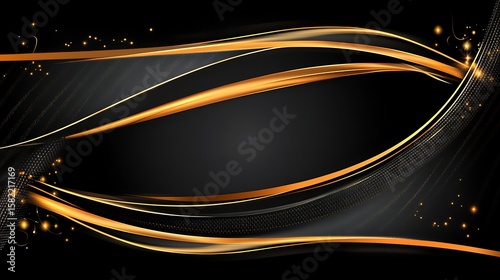 Abstract background with flowing gold lines on a dark backdrop