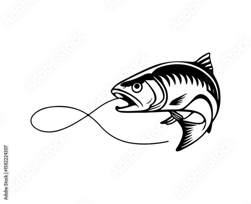 Graphic fly fishing