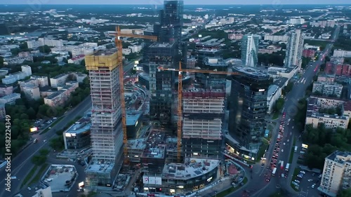 Wallpaper Mural Aerial View of Minsk Cityscape under Construction Torontodigital.ca