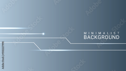 Futuristic Technology Background with Glowing Circuit Lines