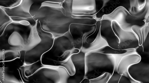 Abstract monochromatic swirls of light and shadow create dynamic patterns