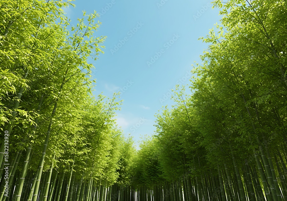 Fototapeta premium 碧空の竹林