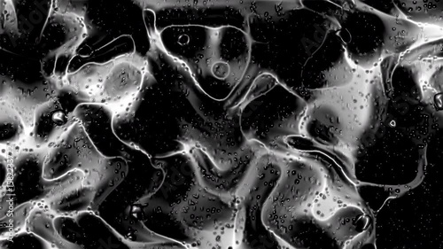 Black white abstract organic shapes droplets flowing textured