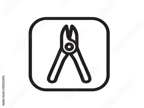 Modern Wire Cutter Icon in Minimalist Style