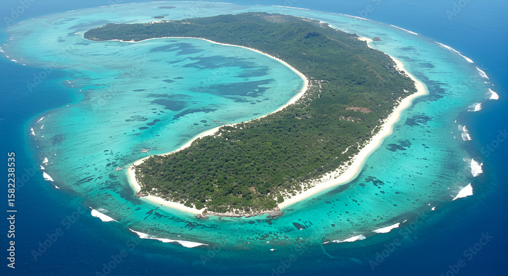 Obraz premium Aerial view of a tropical island