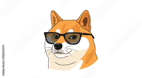 Cool doge wearing sunglasses a hipster canine with a trendy style