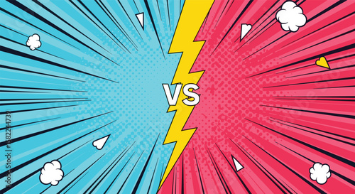 Epic showdown between two opposing forces illustrating competition and conflict