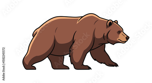 Animated brown bear walking cycle for game development and animation projects