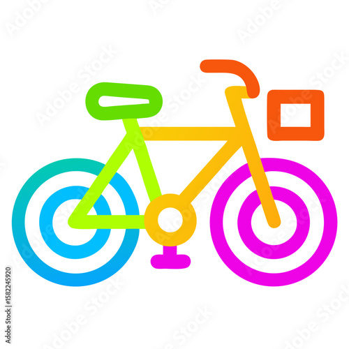 Colorful Bicycle Icon for Eco-Friendly Transportation, Cycling Blogs, Urban Mobility, Fitness Websites, and Graphic Design Elements  