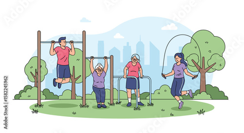 Outdoor fitness park activities for healthier lifestyles and active communities promoting well being