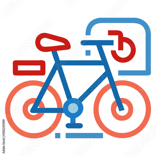 Bicycle Delivery Service Icon in Minimalistic Style for Food Apps, Logistics Websites, Urban Transport Blogs, and E-commerce Solutions  