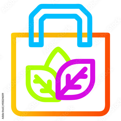 Eco-Friendly Shopping Bag with Leaf Design for Sustainable Living Blogs, Environmental Awareness Websites, Shopping Guides, and Nature Conservation Awareness  