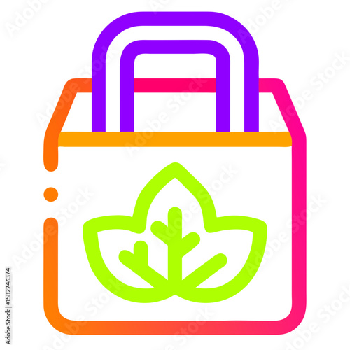 Eco-Friendly Shopping Bag Icon with Leaf Design for Sustainability Blogs, Environmental Awareness Websites, Green Living Resources, and Social Media Content  