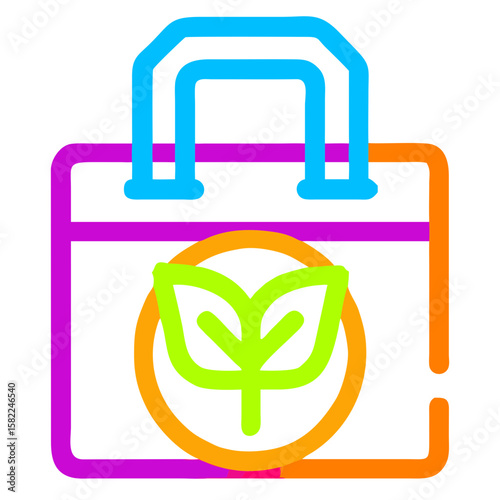 Eco-Friendly Shopping Bag Icon with Leaf Symbol for Sustainability Blogs, Environmental Awareness Websites, Eco Products Promotion, and Green Living Content  