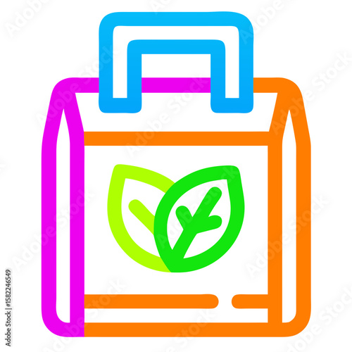 Eco-Friendly Tote Bag Icon with Leaf Design for Sustainability Blogs, Green Living Websites, Environmental Awareness Campaigns, and Eco-Conscious Marketing Materials  
