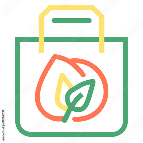 Eco-Friendly Shopping Bag with Leaf Design Symbolizing Sustainability and Green Living for Online Retailers, Blogs, Environmental Awareness Campaigns, and Eco-Conscious Websites  