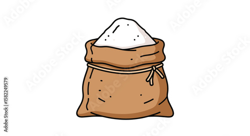 Pixel art sack of sugar flour or other dry goods ingredient food baking ingredient