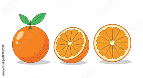 Fresh oranges and slices healthy food photography citrus fruits nutrition vitamin c