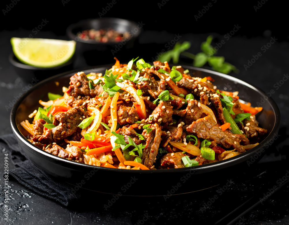Fototapeta premium Bulgogi Authentic Bulgogi Dish on Plate