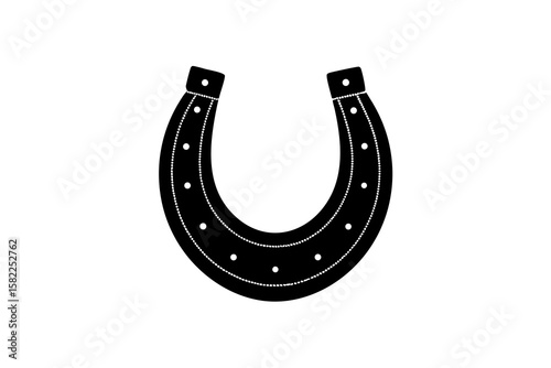 Black horseshoe symbol of luck and good fortune.