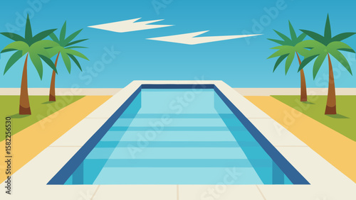 swimming pool in the tropical resort