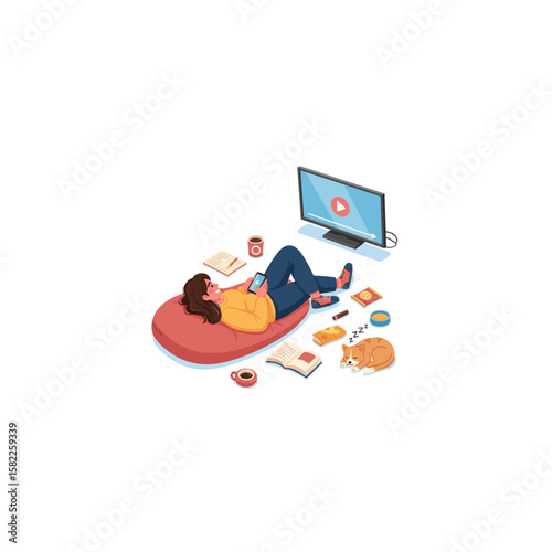 Man Relaxing with Laptop