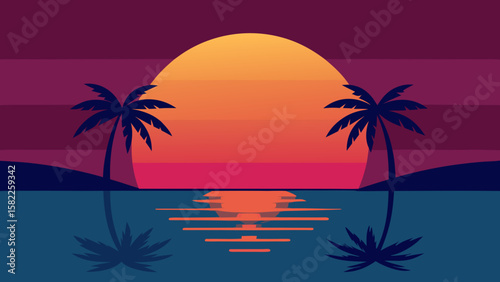 sunset on the beach