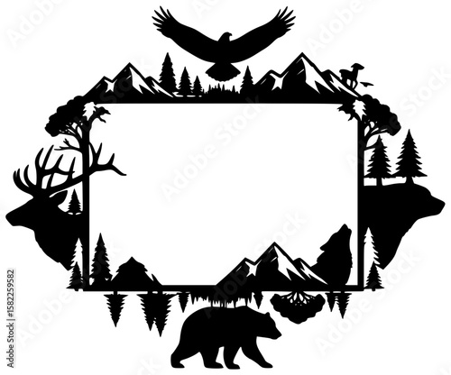 nature illustration wild silhouette wildlife logo animal icon deer outline focus insect macro forest butterfly wildlife frame bird adult shape sky vector graphic background
