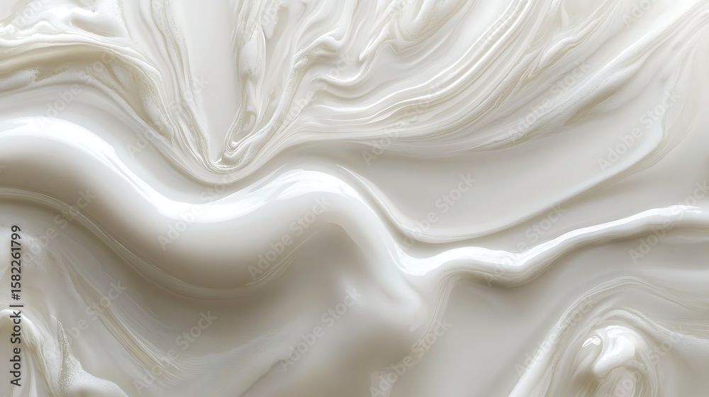 Obraz premium Abstract swirls of creamy white substance (1)