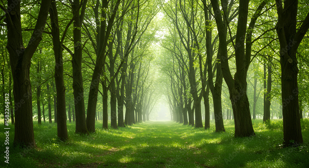 Fototapeta premium Lush green forest path