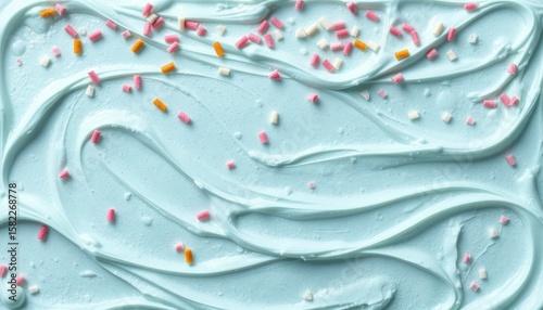 Wallpaper Mural Close-up of blue frosting with sprinkles, perfect for desserts and backgrounds Torontodigital.ca