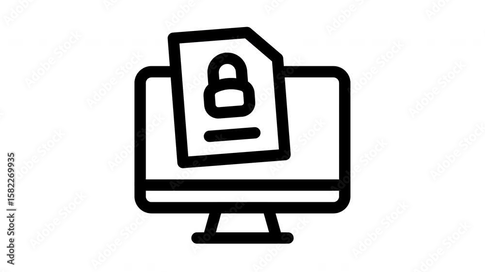 computer minimalist line animation