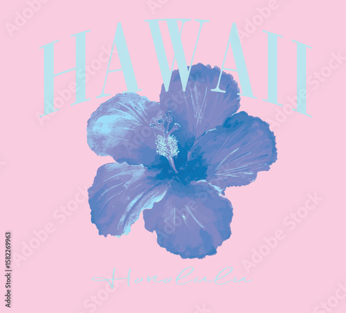Surf flower hibiscus Lilly tropical ocean summer surfer Trending Script Slogan Graphic Tee t-shirt logo artwork typography tote badge emblem crest 
 floral hawaii