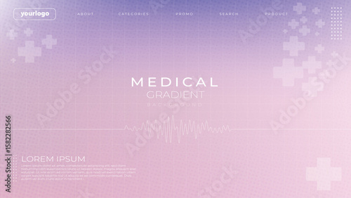 Soft Pastel Medical Gradient Background with Abstract Health Symbols