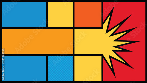 Dynamic colorful pop art comic style background template