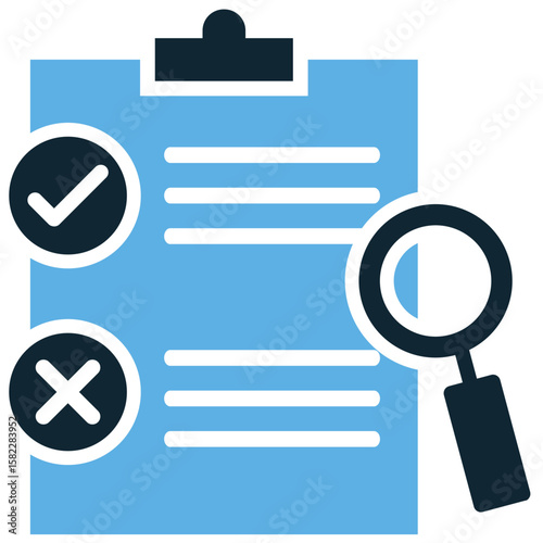 Evaluation icon vector, representing assessment, analysis, and performance review. Ideal for business, education, or feedback designs needing a symbol for critical appraisal and judgment.