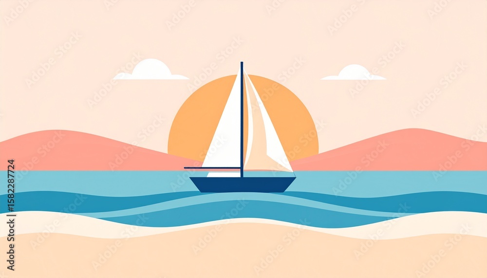 Fototapeta premium Sunset Ocean Adventure