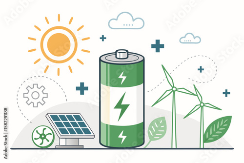Wonderful Battery with Lightning Being Charged Masterful Composition Art Elegant Refined Style Perfect for Print Publication Design Brand Marketing Visual Excellence Creative Asset