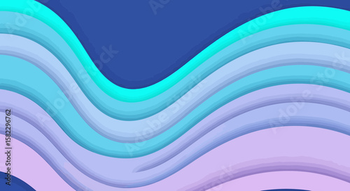 Abstract Wavy Background in Cool Tone Gradient