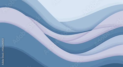 Abstract Wavy Blue and Purple Background Design