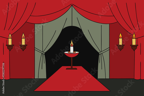 stage with red carpet