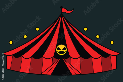 spooky circus tent vector icon