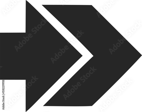 Black Arrow Icon: A sleek, minimalist black arrow, pointing steadfastly towards the right, its clean lines conveying a sense of direction, progress, and forward momentum.
