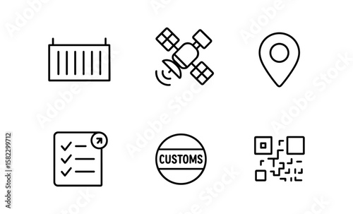 Logistics and shipping icons: line art set for delivery and tracking